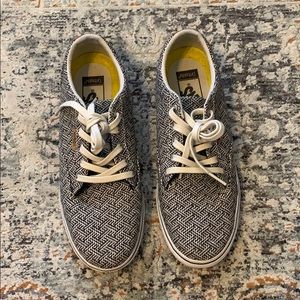 Black and Cream Ortholite Vans